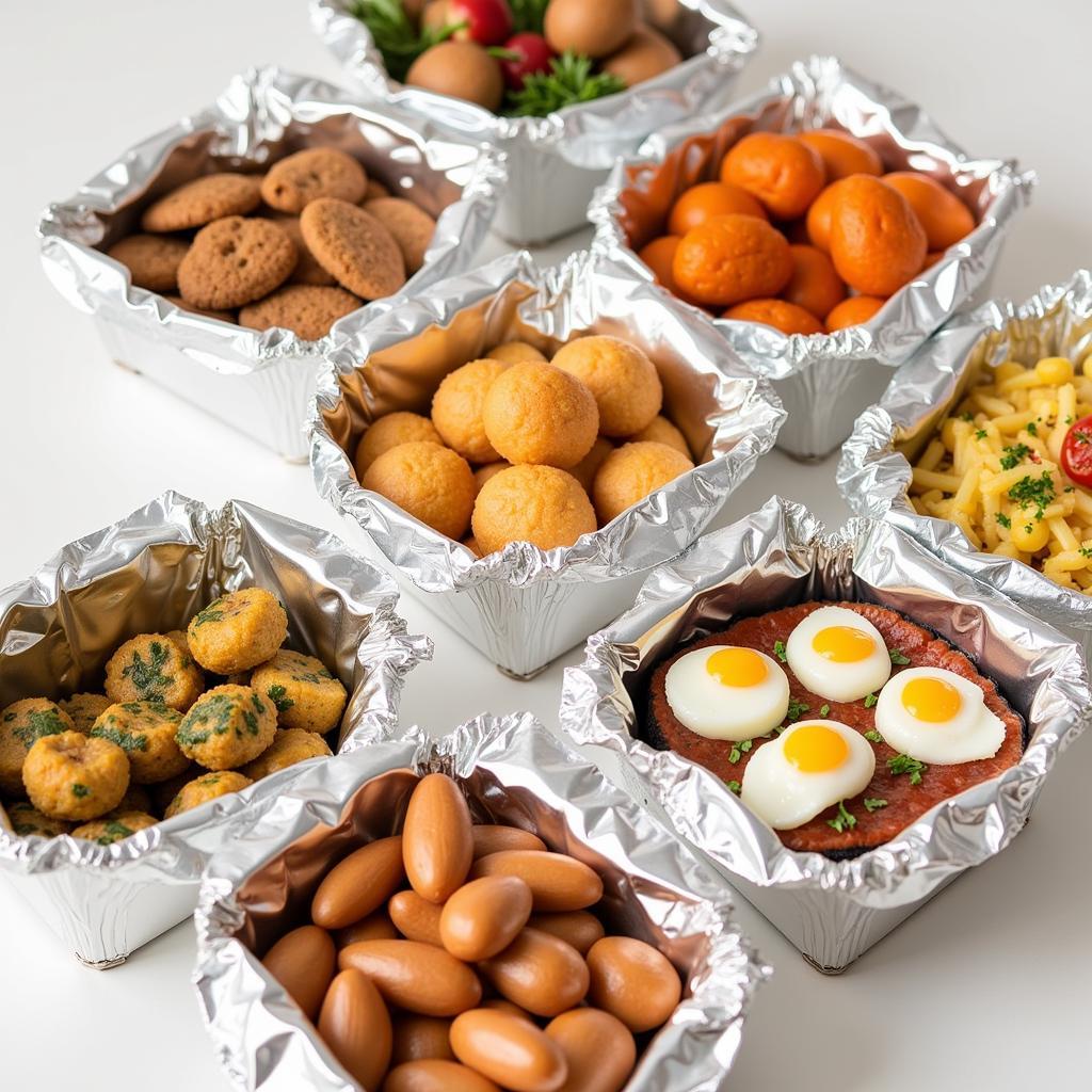 Foil box food liners for hot and cold food