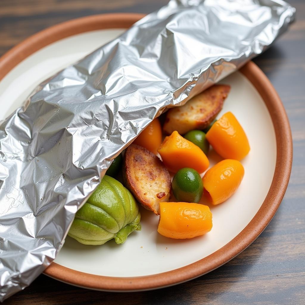 Foil Wrap Protecting Leftover Food