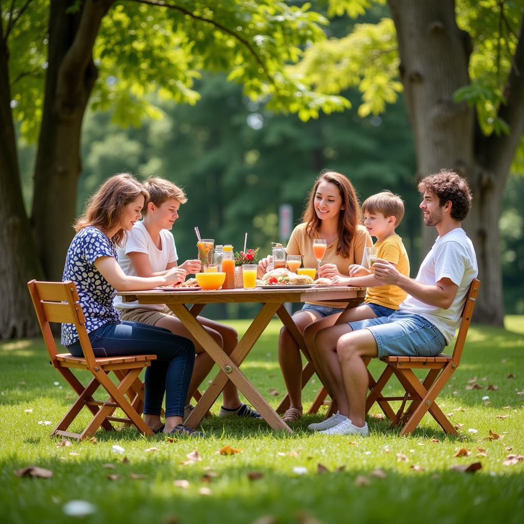 Folding Table at an Outdoor Picnic