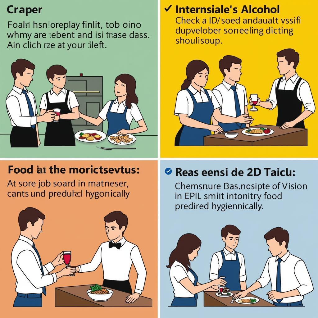 Food and alcohol safety practices in a restaurant setting.