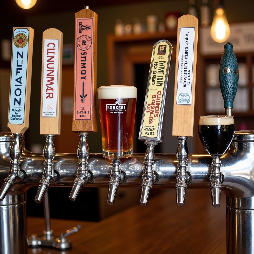 Close-up of the diverse beer selection available at the new food and beer establishment on Lockwood Ridge