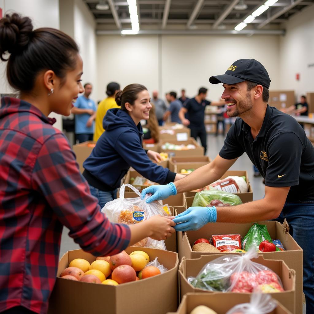 Food Bank Distribution Center Providing Community Support