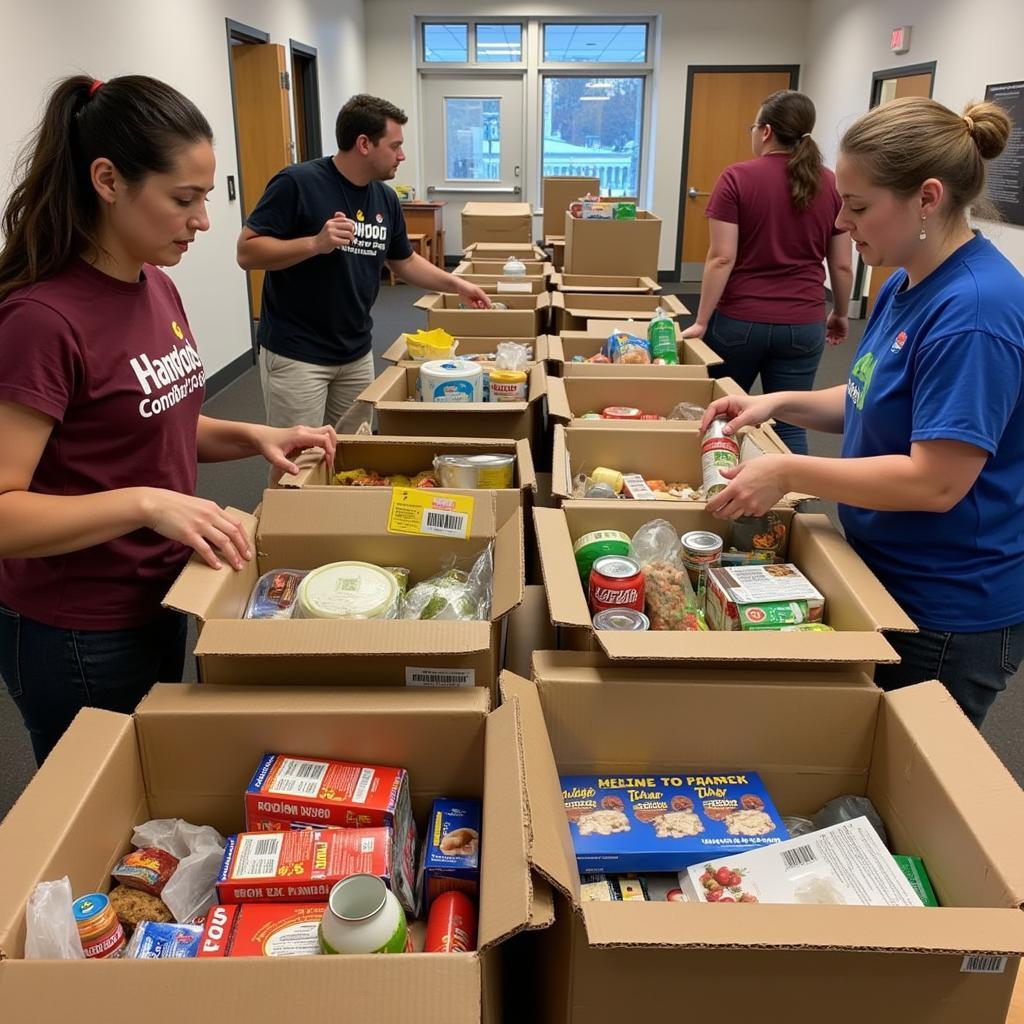 Donating leftover food to a food bank