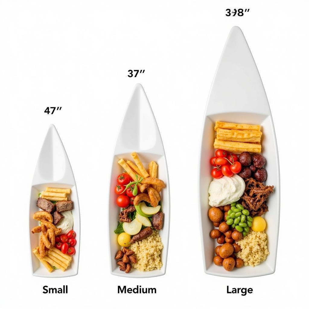 Food Boats Size Comparison