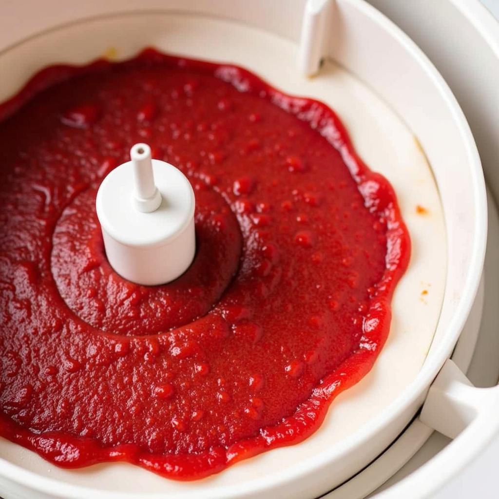 Food Centrifuge Creating Fruit Leather from Puree