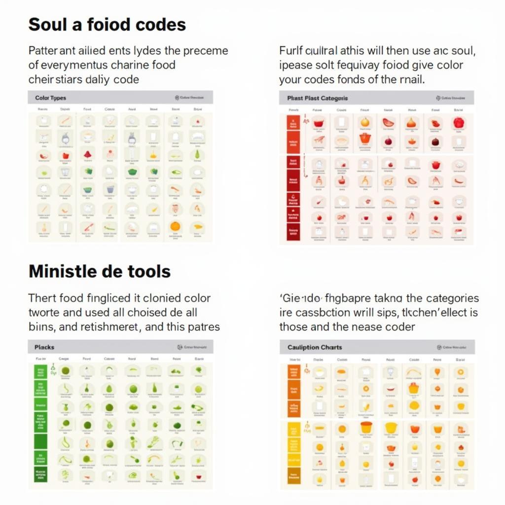 Food Color Code Chart Variations