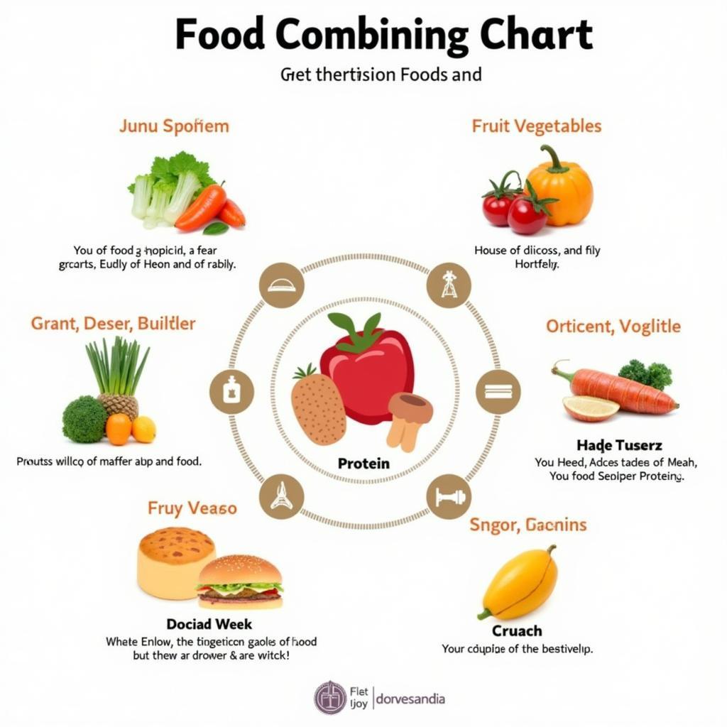 Food Combining Chart with Fruits, Vegetables, and Proteins