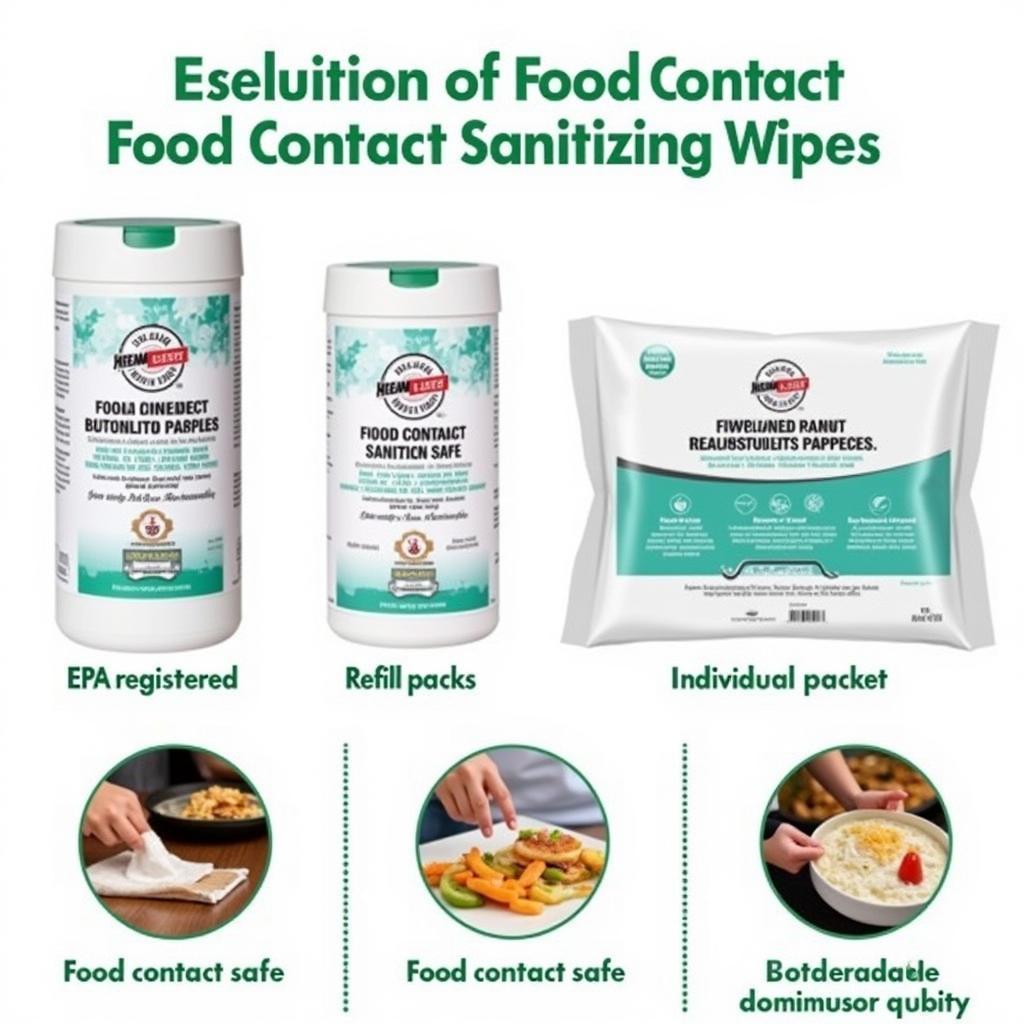 Variety of Food Contact Sanitizing Wipes