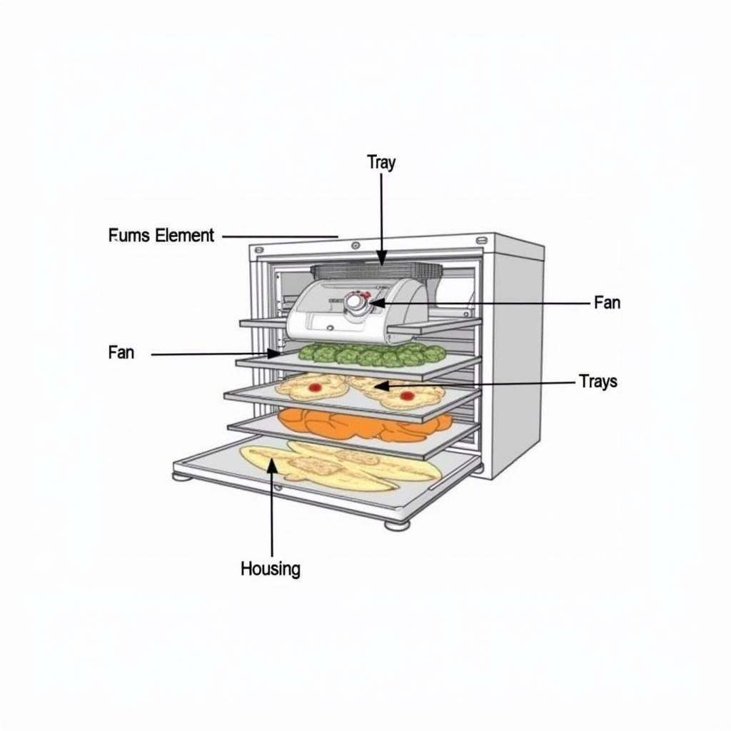 Diagram of Key Food Dehydrator Parts