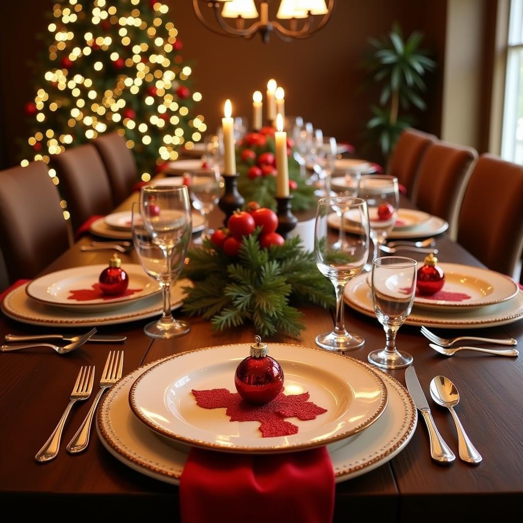 Food Glass Ornaments as Part of a Festive Table Setting