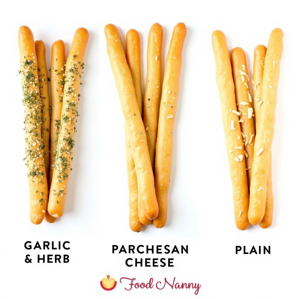 Food Nanny Breadsticks Variations - Garlic, Herb, and Parmesan