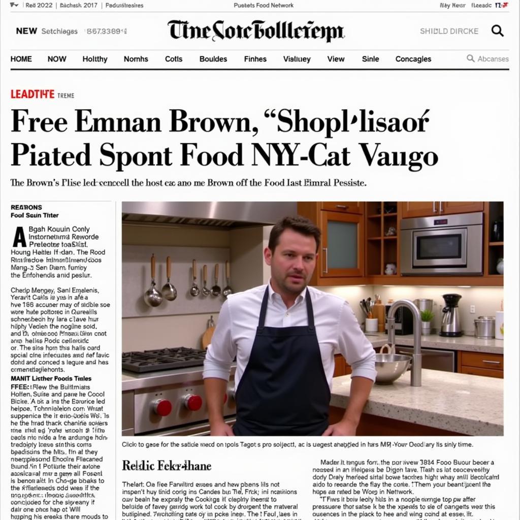 Food Network Host Brown Featured in NYT