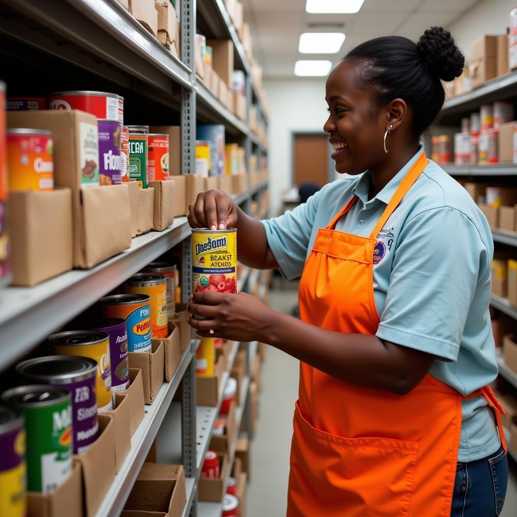 Food Pantry Assistant Organizing Food