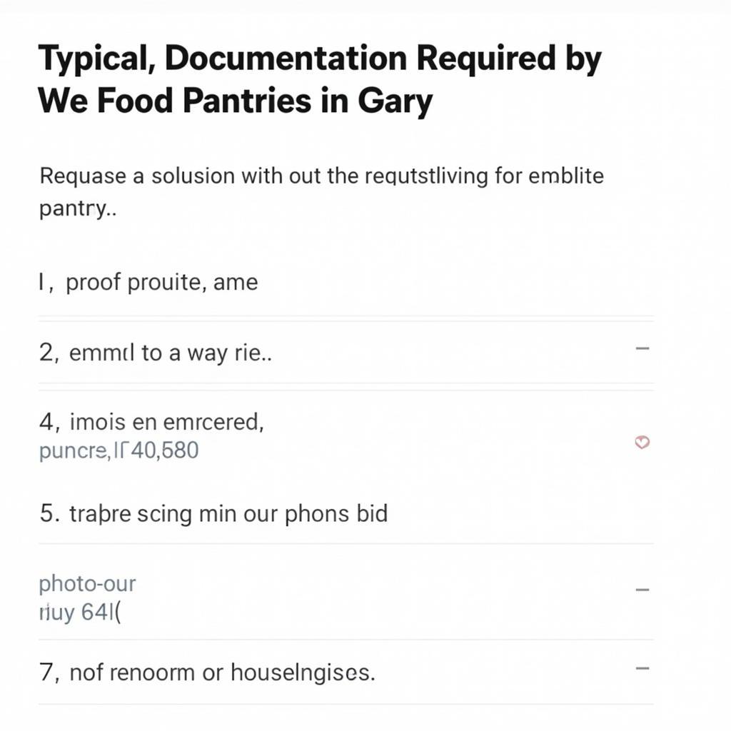 Eligibility and Required Documentation for Gary Indiana Food Pantries