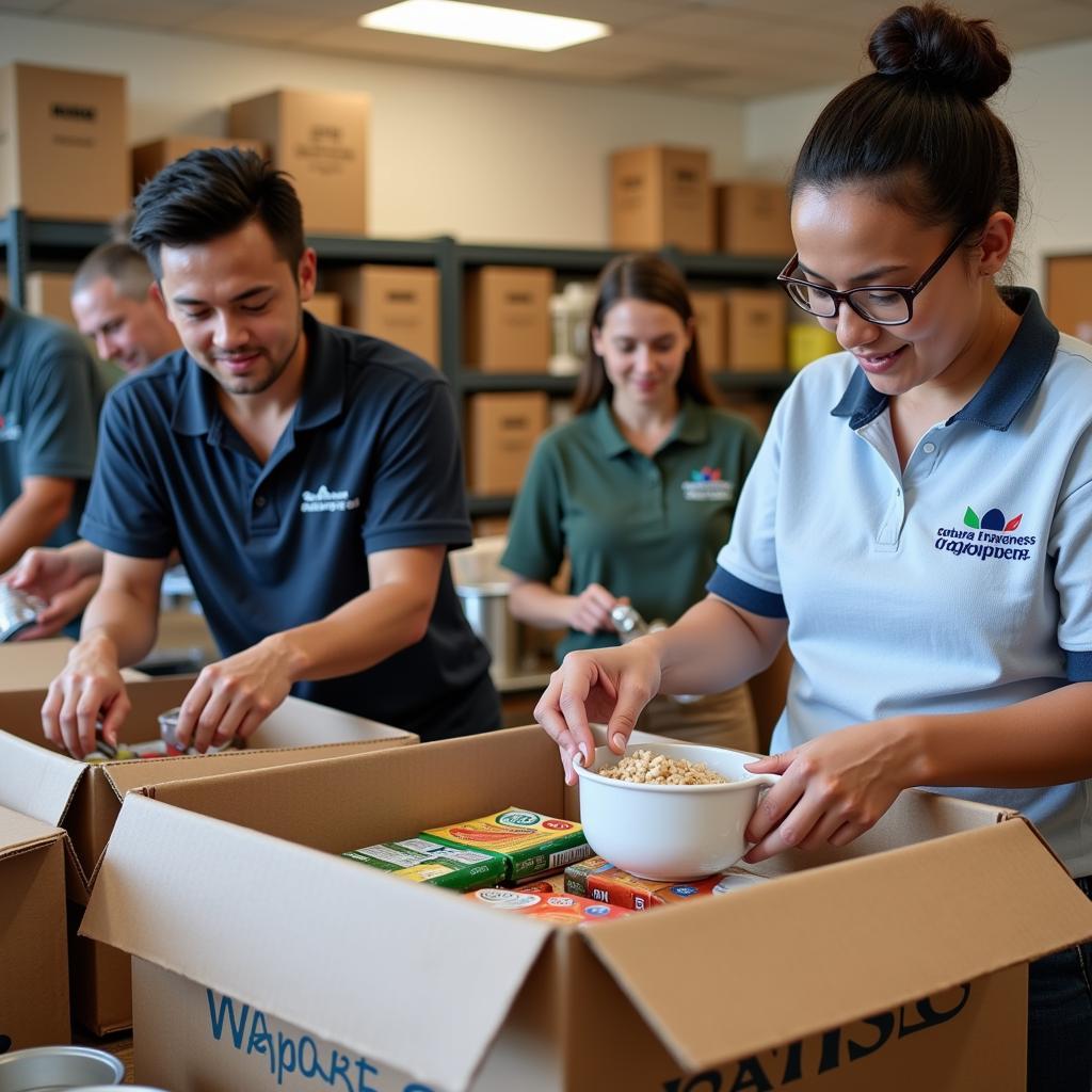 Volunteers at a Foley, Alabama Food Pantry