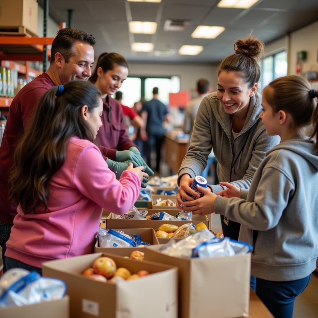 Families receiving food assistance at a Muskogee, OK food pantry