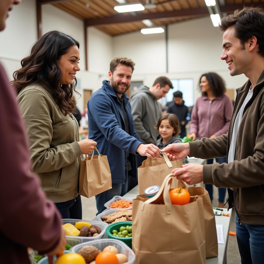 Families Receiving Groceries at The Rock Food Pantry