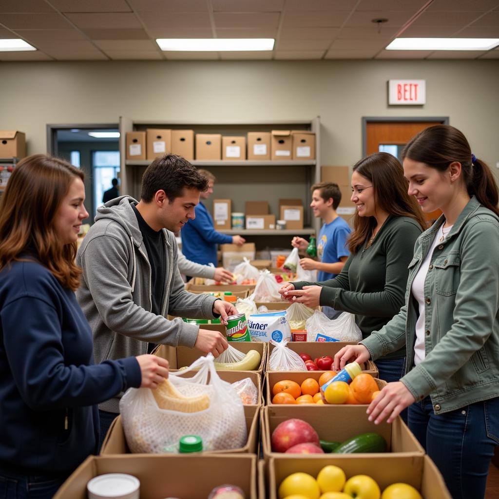 Volunteers Helping Families at a Sherman TX Food Pantry