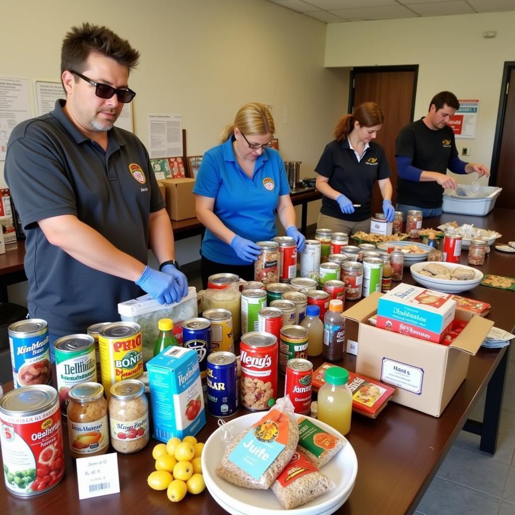 Volunteers Sorting Food at a Port Richey Food Pantry