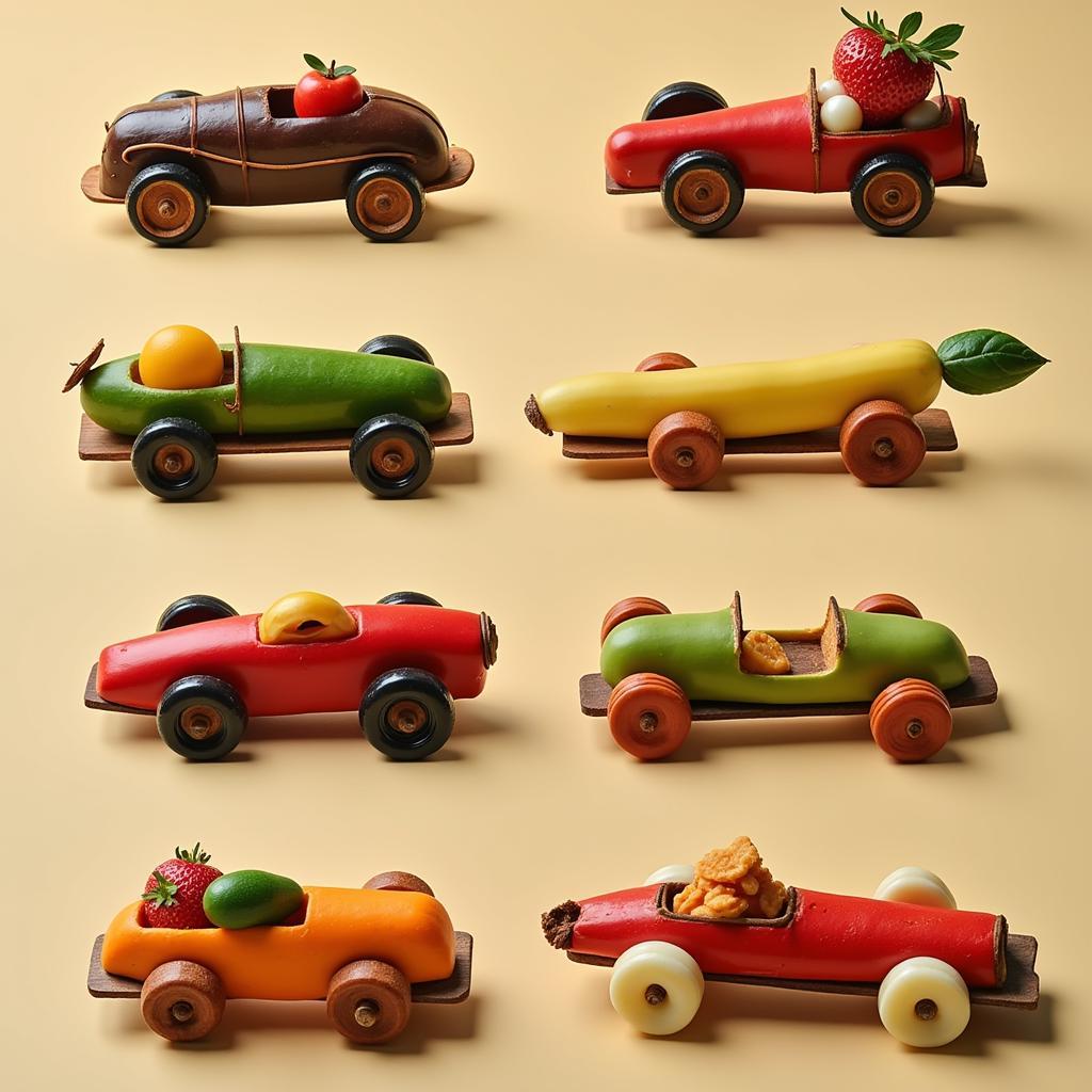 Examples of food pinewood derby cars