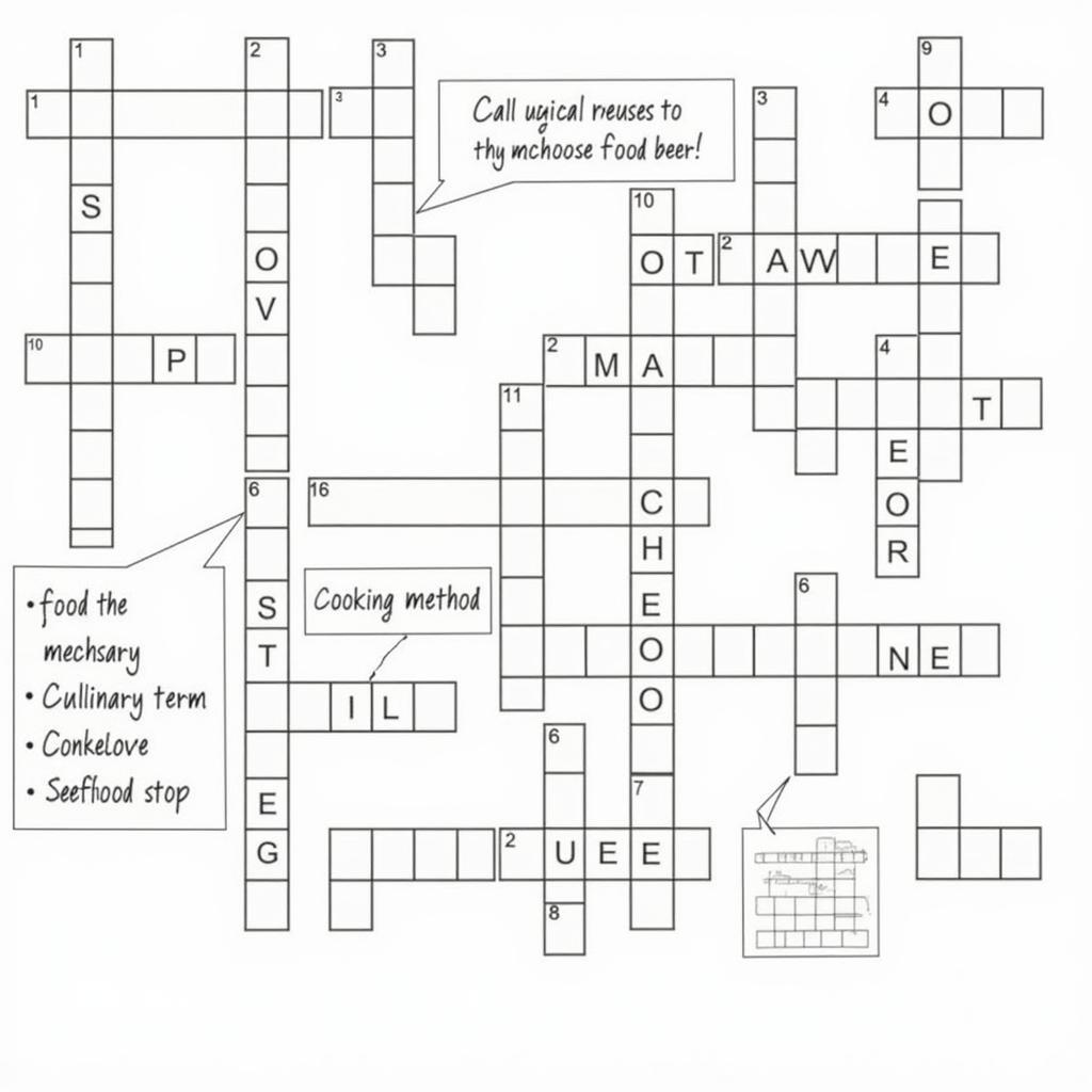 Various Food-Related Crossword Clues