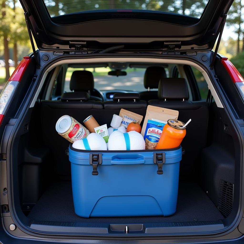 Using a cooler for food safety in car