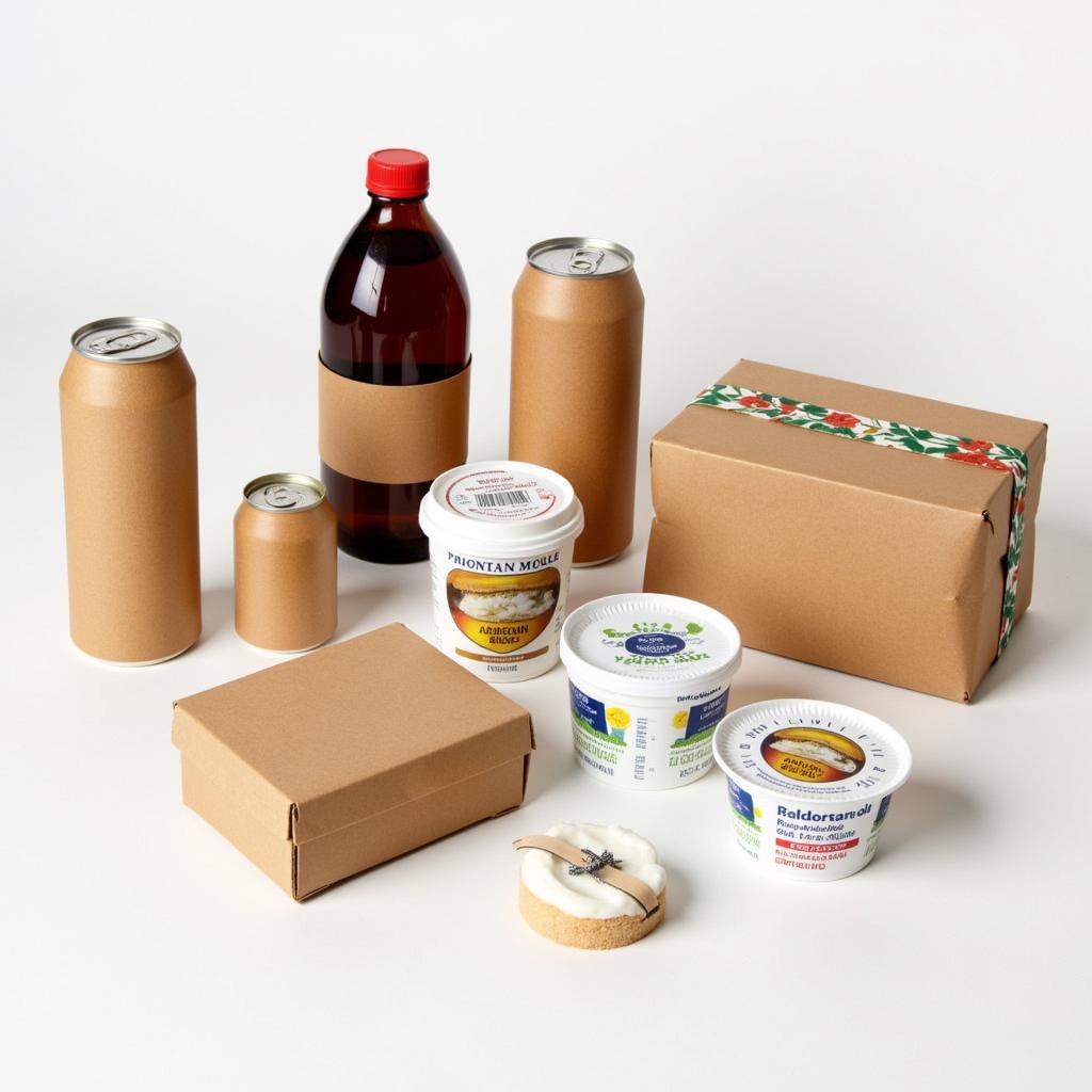 Various examples of food sleeve packaging on different products