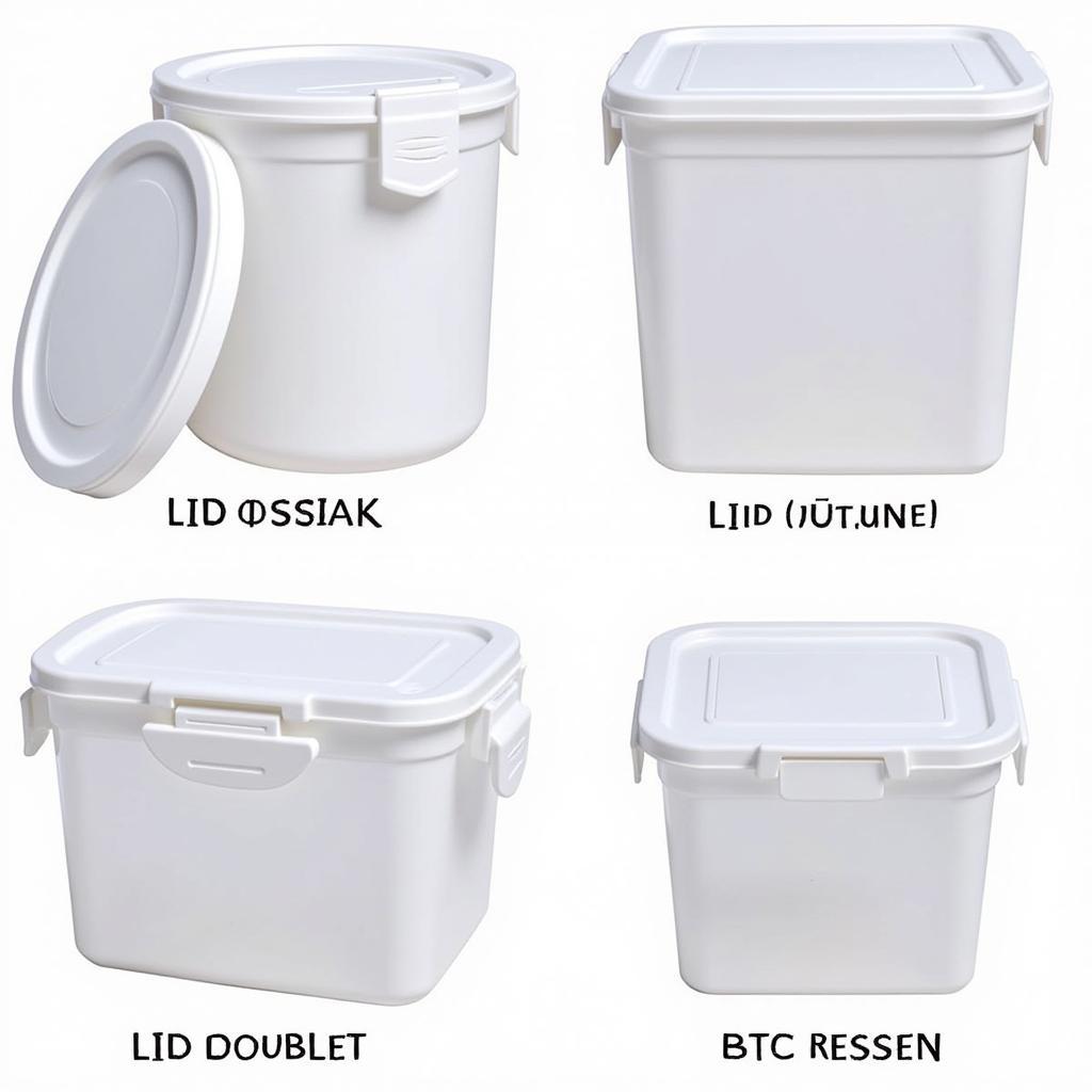 Various food storage containers with airtight seals