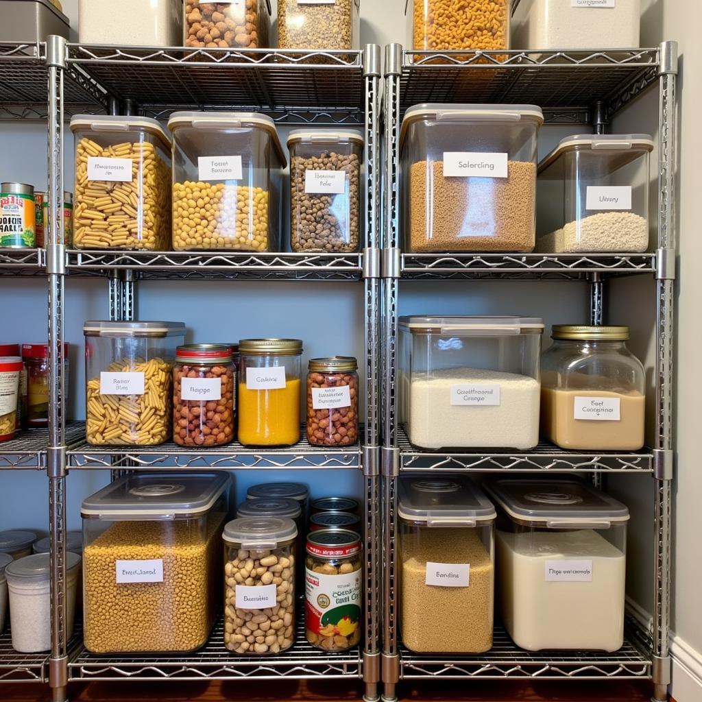 Organized Food Storage Shelving