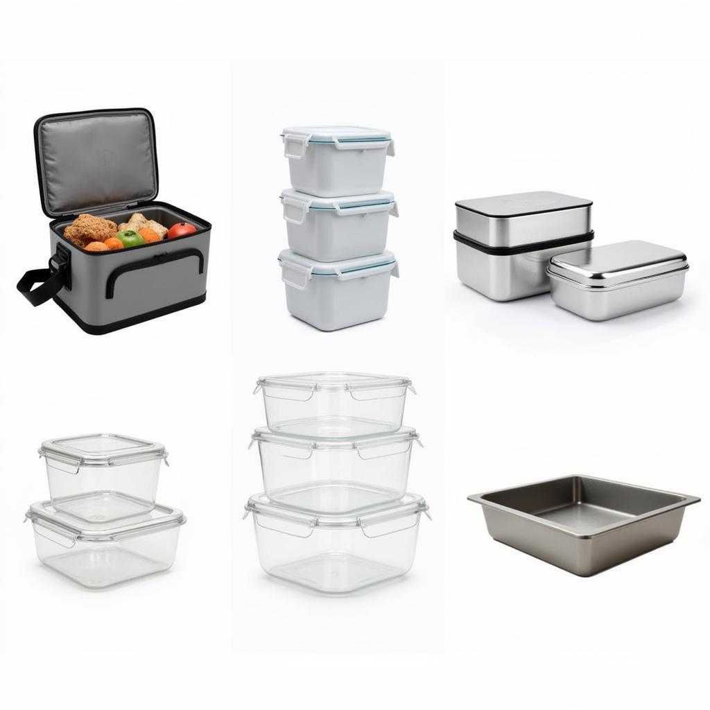 Various Food Transportation Containers: Insulated, Thermal, Plastic, Glass, and Metal