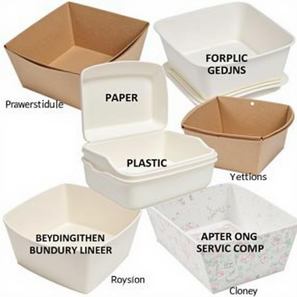 Different types of food tray liners showcased