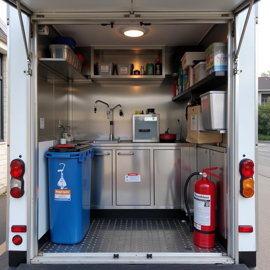 Organized Food Truck Back Door Area