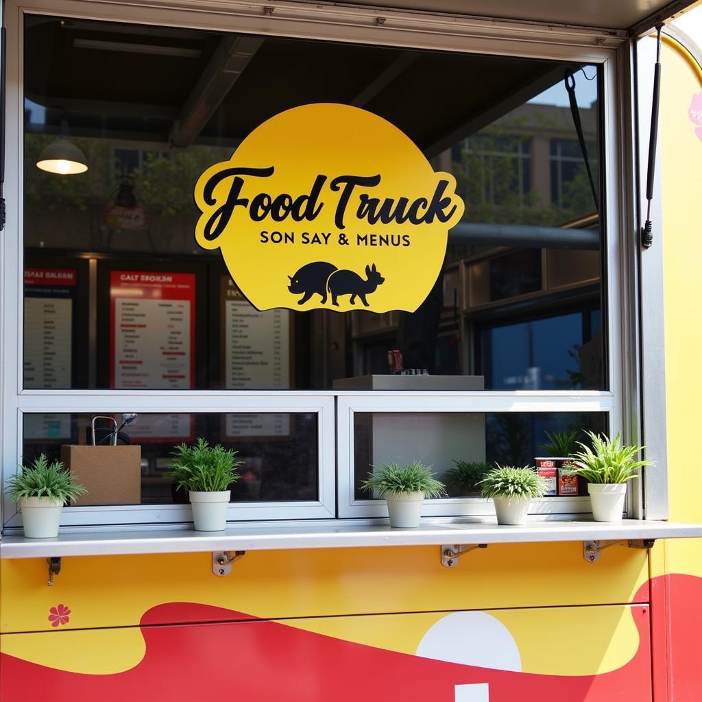 Food Truck Branding Logo and Menu Display