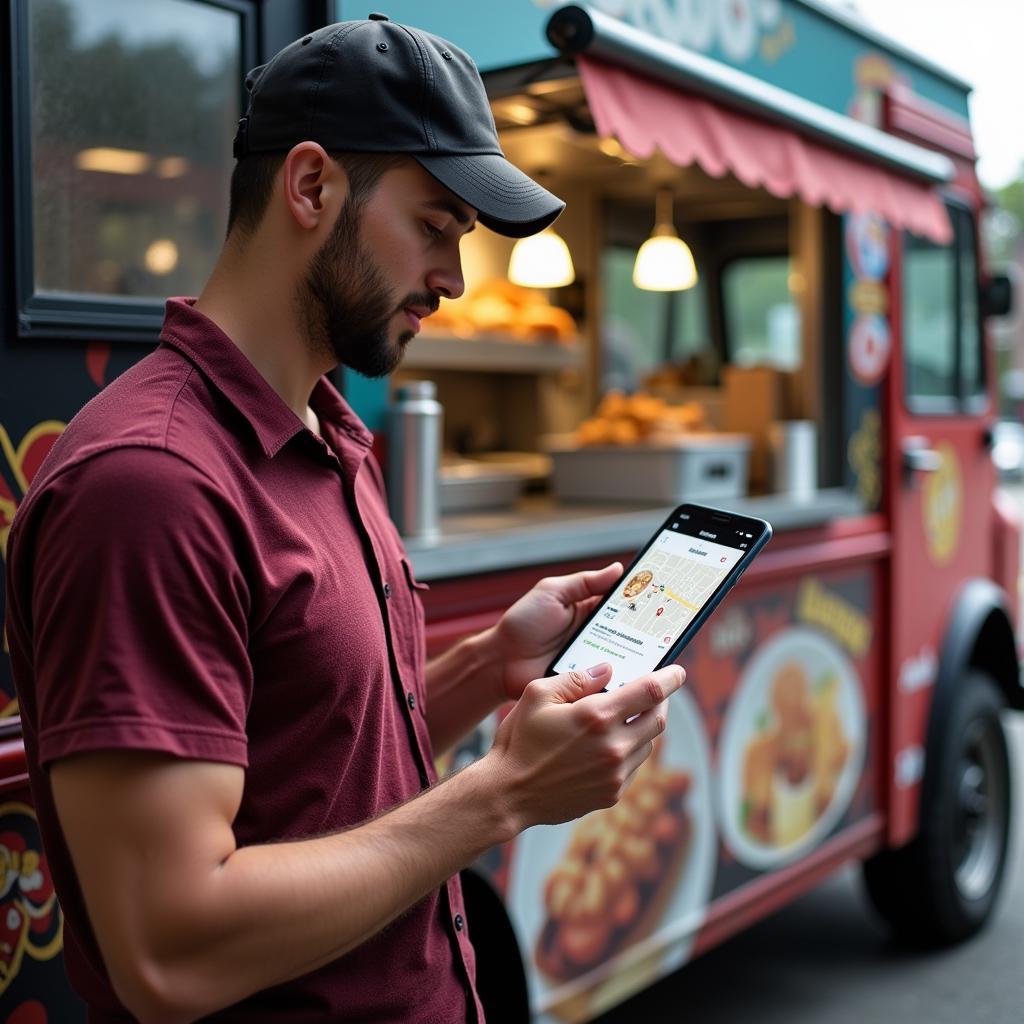 Food Truck Owner Using Social Media for Marketing