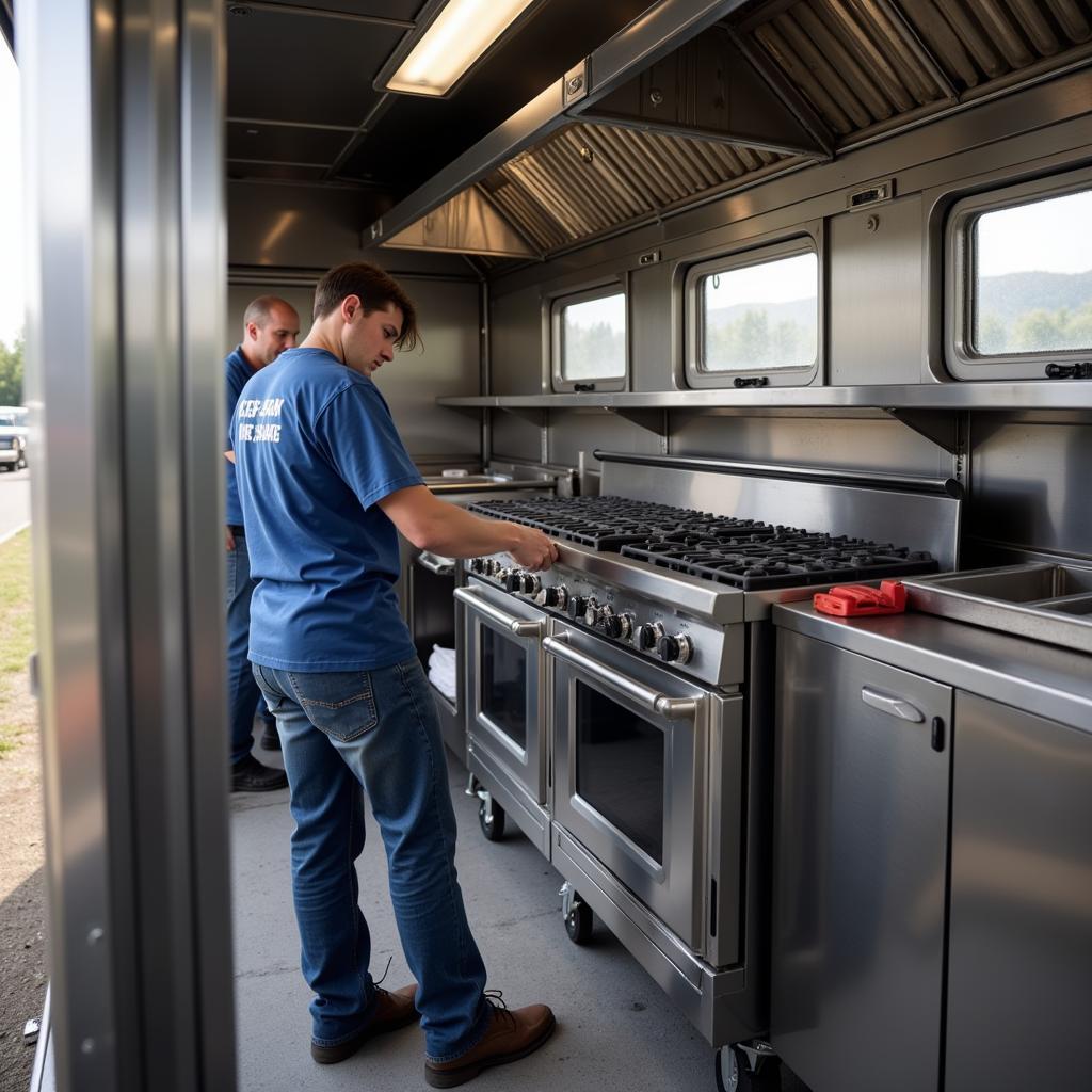 Installation of Kitchen Equipment in a Food Truck