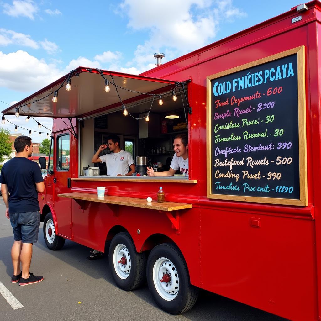 Food Truck with Chalkboard Menu