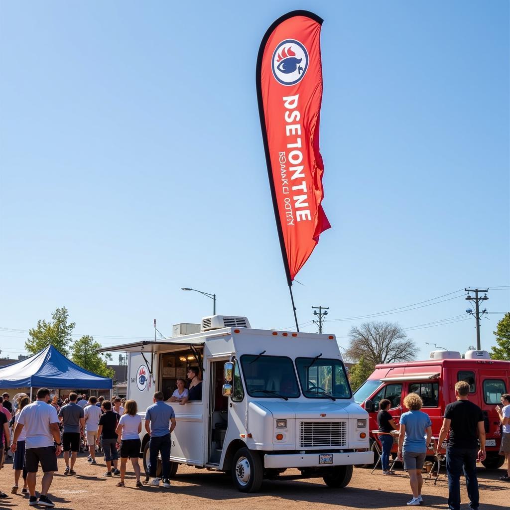 Food Truck Feather Flag at Event