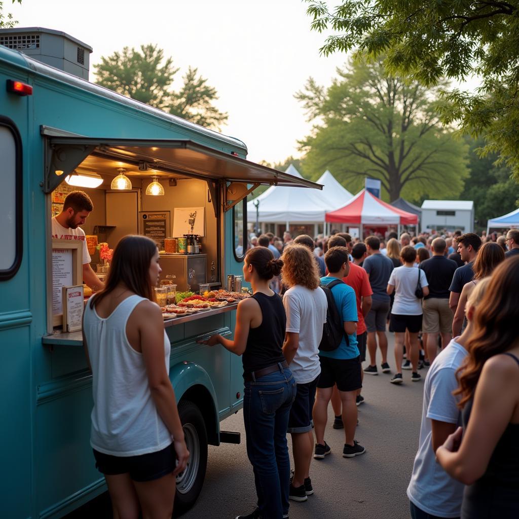 Long Lines at Popular Food Trucks