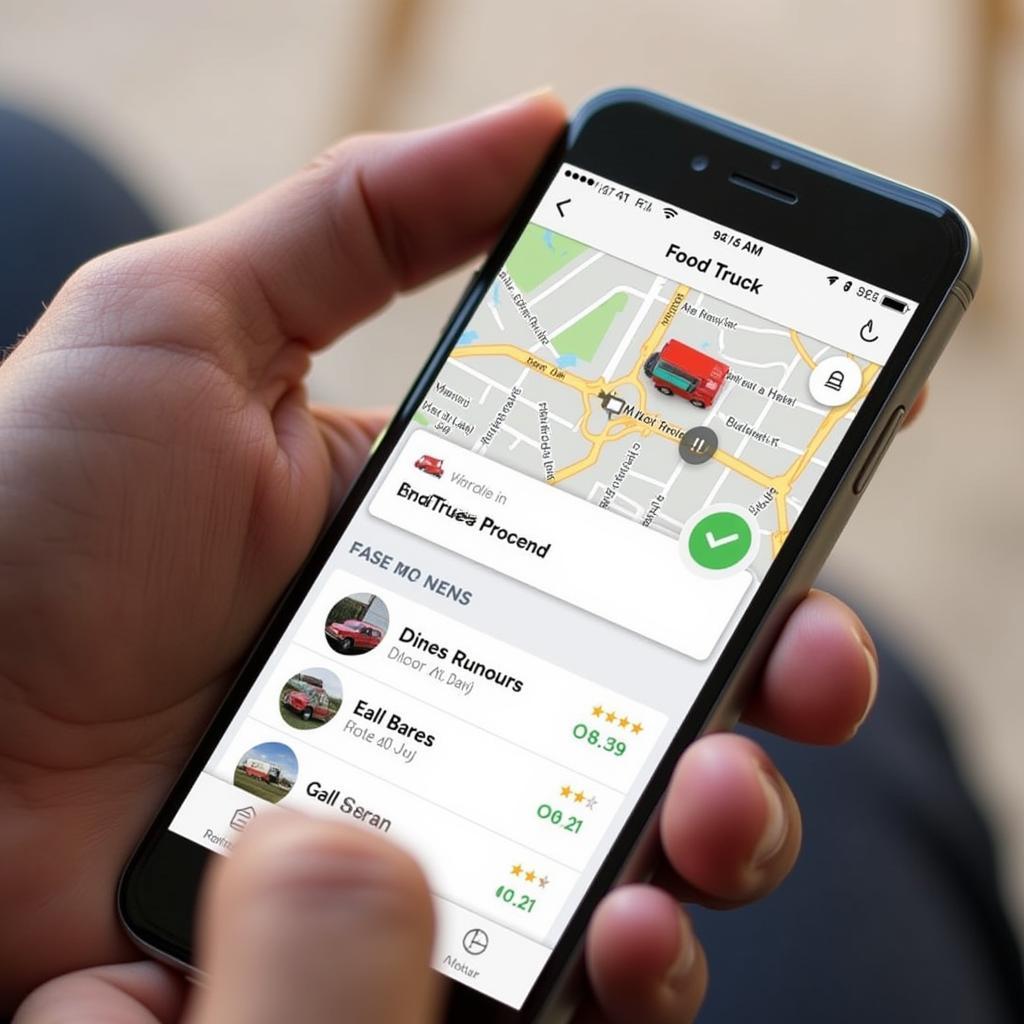 Food Truck Finder App on Smartphone