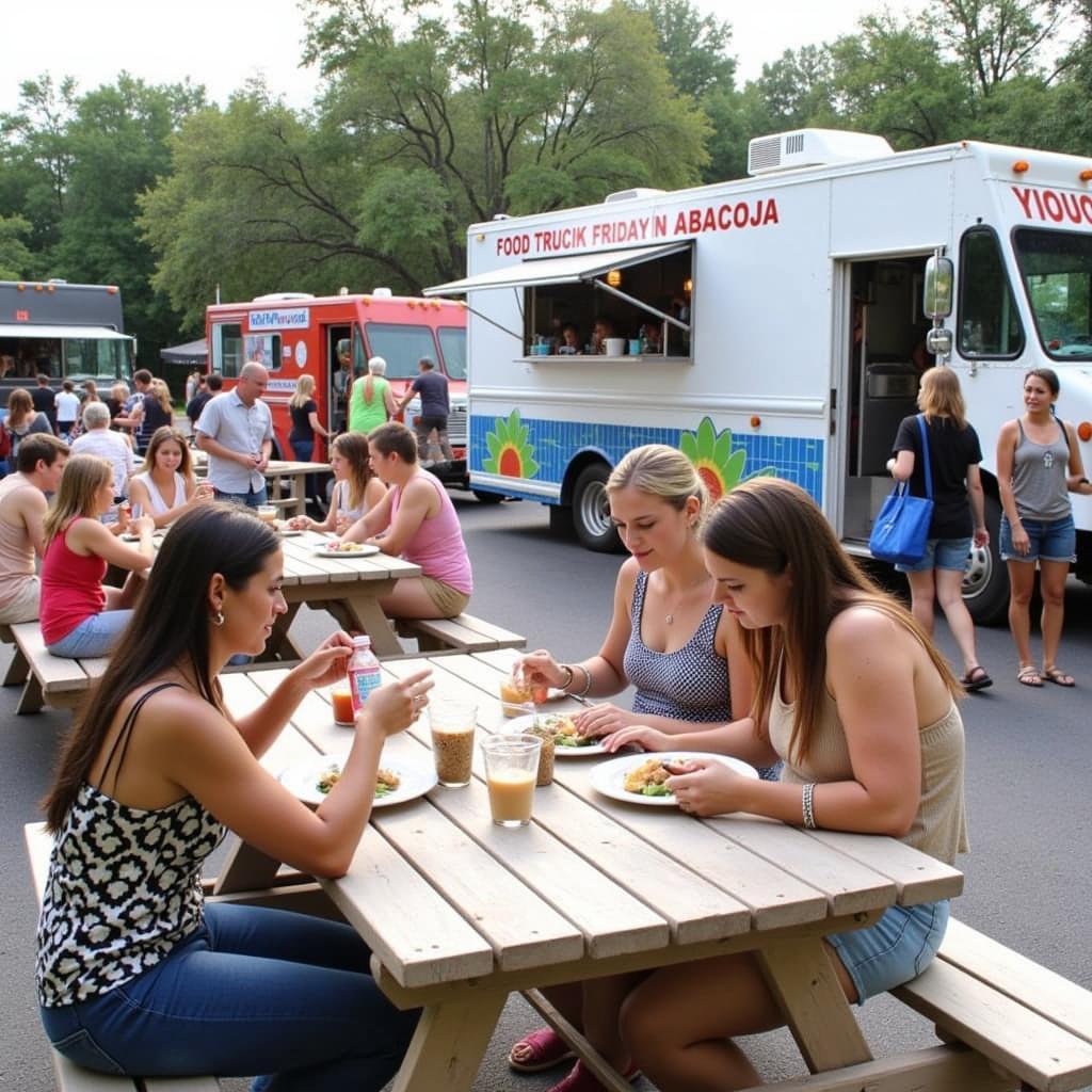 Families Enjoying Food at Food Truck Friday Abacoa