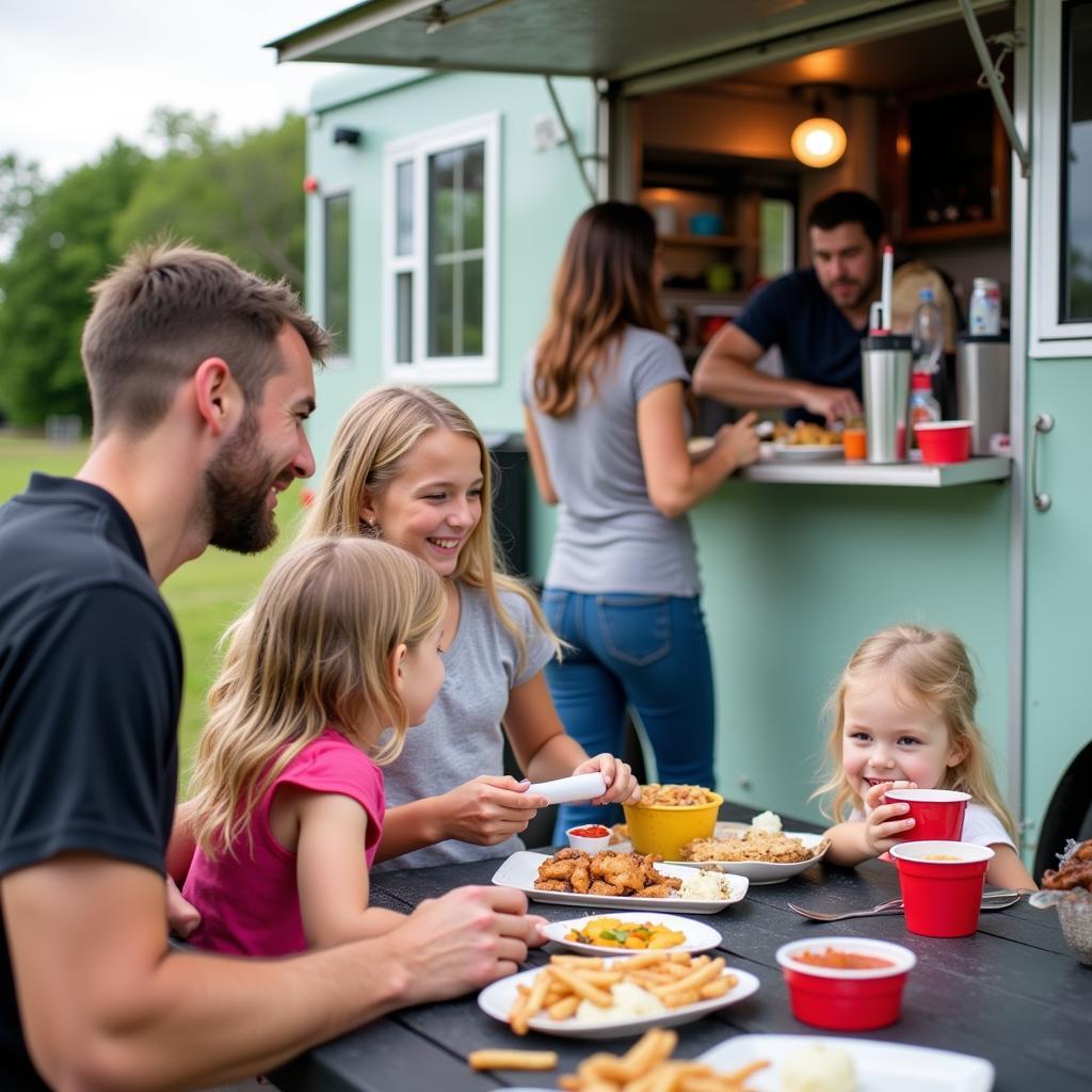 Families Enjoying Food Trucks in Grand Blanc