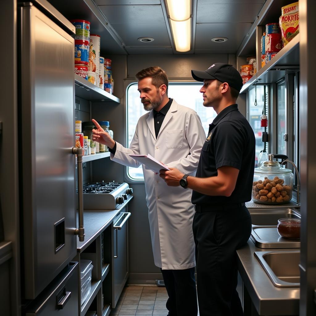 Food truck inspection for permit approval