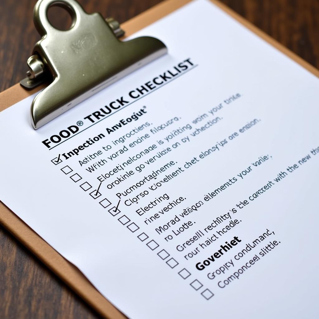 Food Truck Inspection Checklist