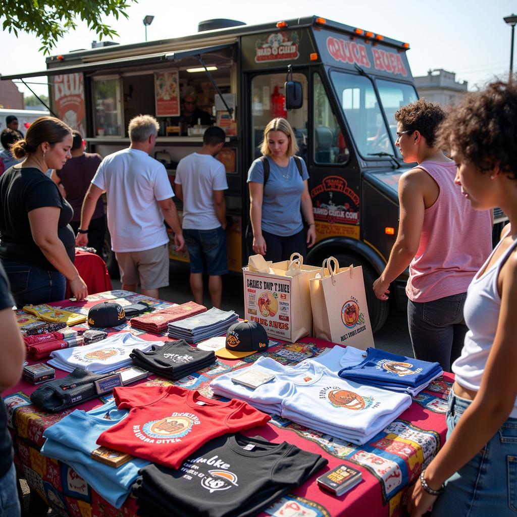 Food Truck Merchandise Display at a Local Event