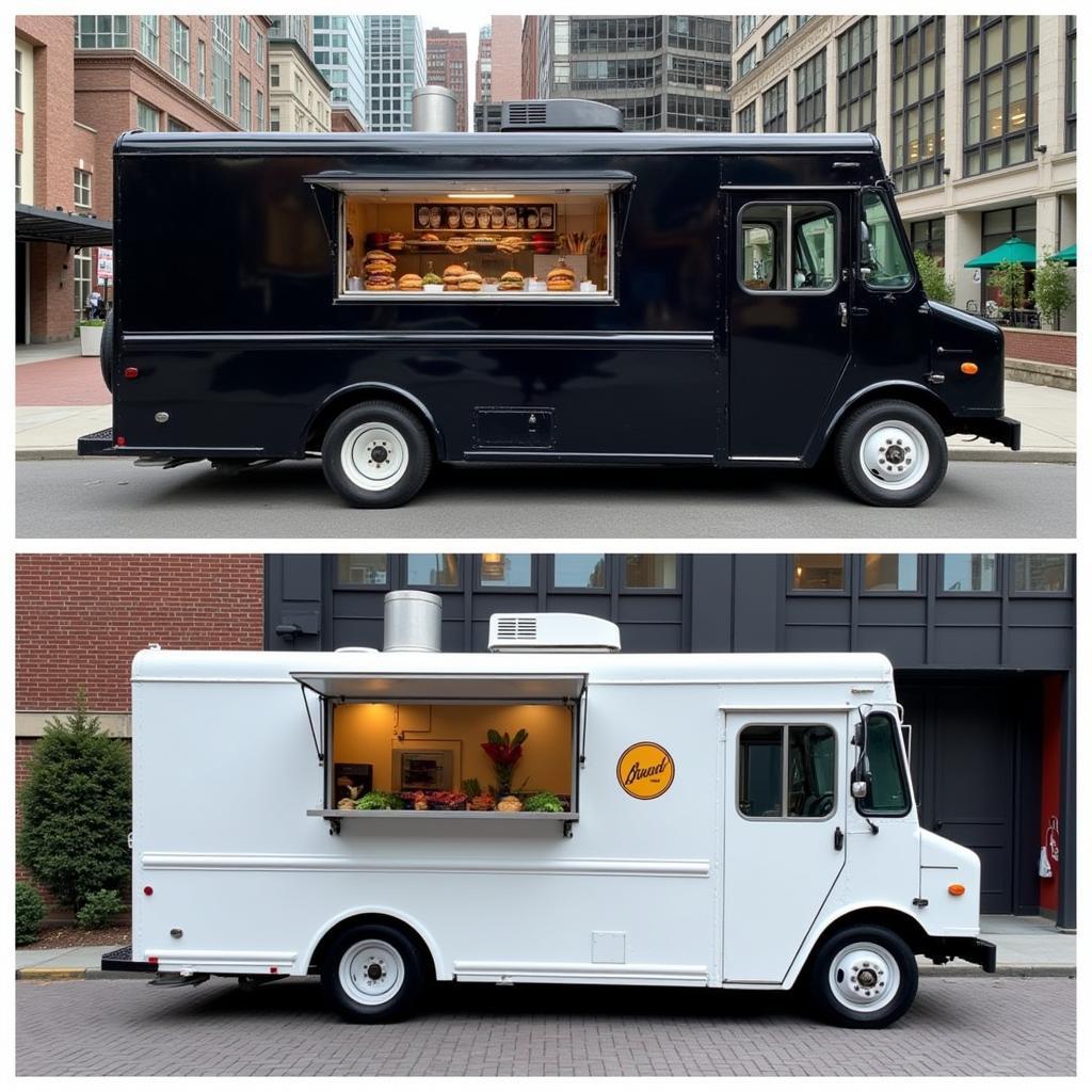 Food Truck with Neutral Colors: Black and White