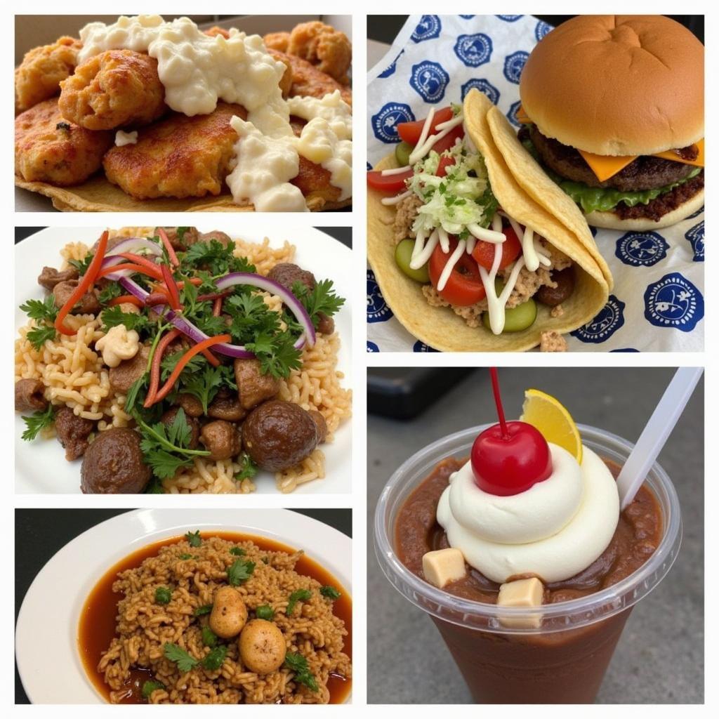 Diverse Cuisine at a Food Truck Park