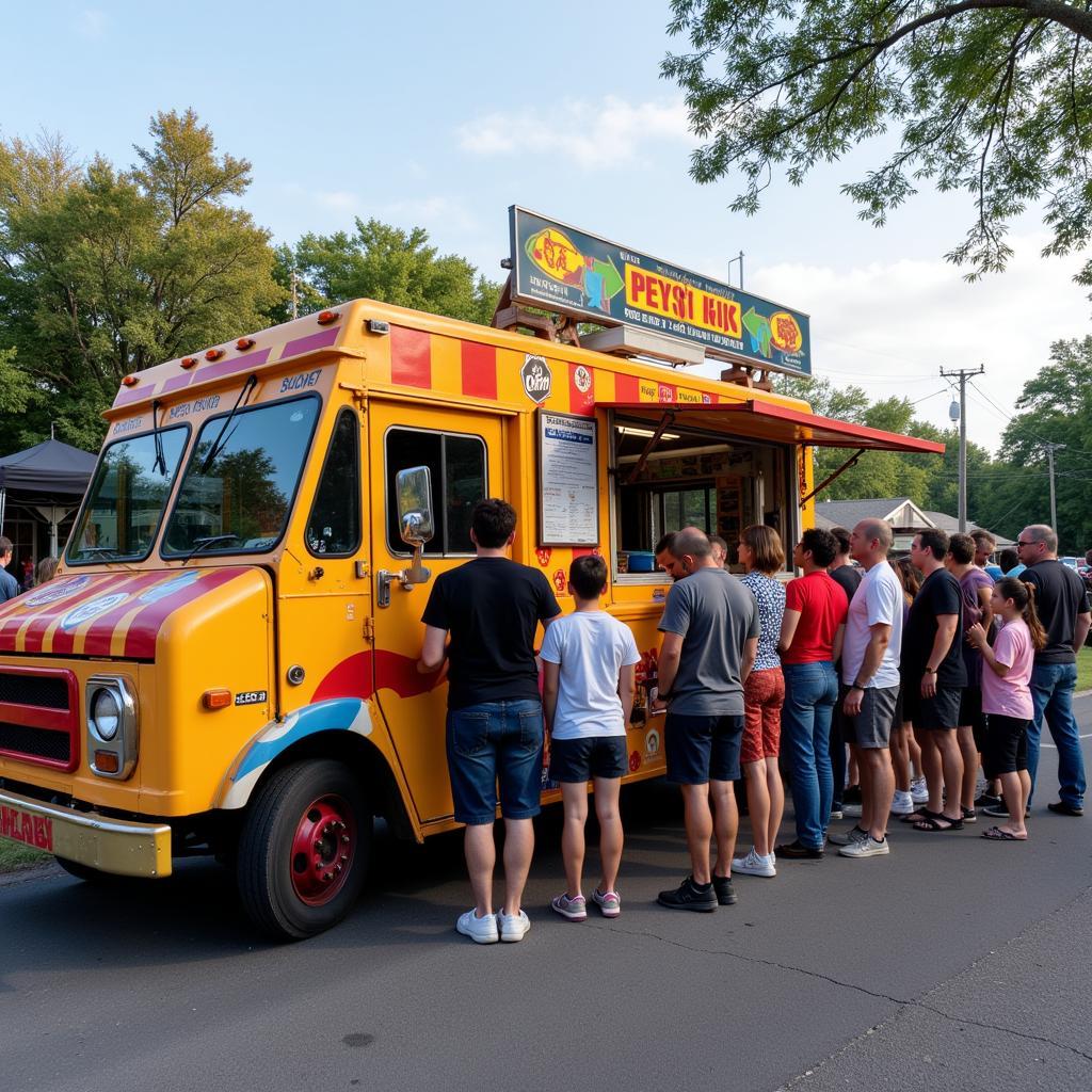 Food Truck Serving Customers