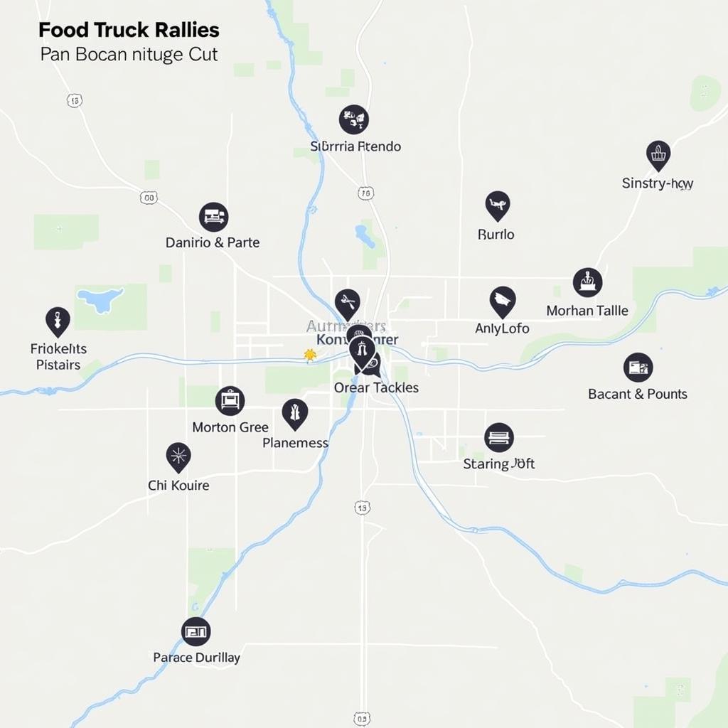 Map of Boyne City Showing Food Truck Rally Locations