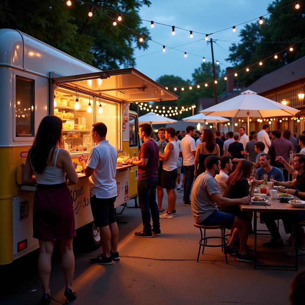 Food truck serving guests at an outdoor event