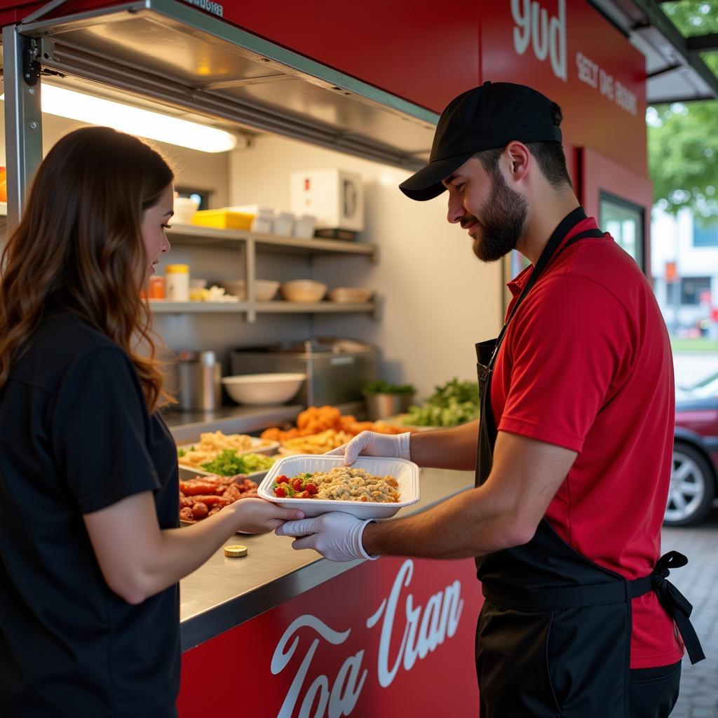 Food Truck Using Disposable Trays